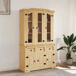 Kumode Corona, Medus Brūna, 112X43X196 Cm, Priedes Masīvkoks Vidaxl