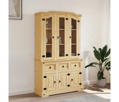 Kumode Corona, Medus Brūna, 112X43X196 Cm, Priedes Masīvkoks Vidaxl