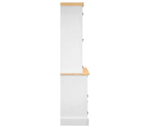 Kumode Corona, Balta, 112X43X196 Cm, Meksikas Priedes Masīvkoks Vidaxl