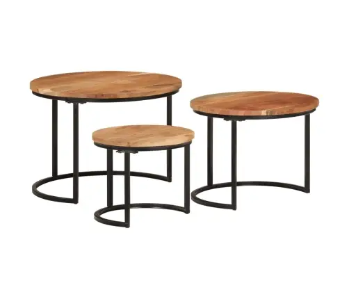 Galdiņi, 3 Gab., Sabīdāmi, Akācijas Masīvkoks Vidaxl