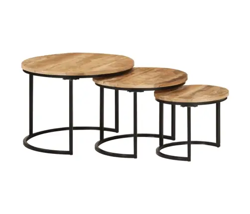 Galdiņi, 3 Gab., Sabīdāmi, Mango Masīvkoks Vidaxl