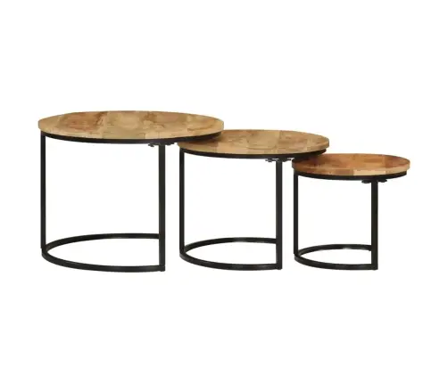 Galdiņi, 3 Gab., Sabīdāmi, Mango Masīvkoks Vidaxl