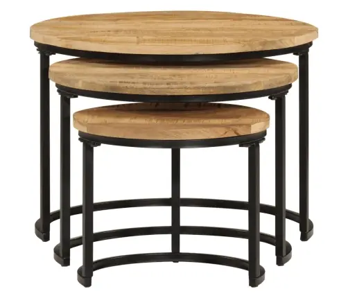 Galdiņi, 3 Gab., Sabīdāmi, Mango Masīvkoks Vidaxl