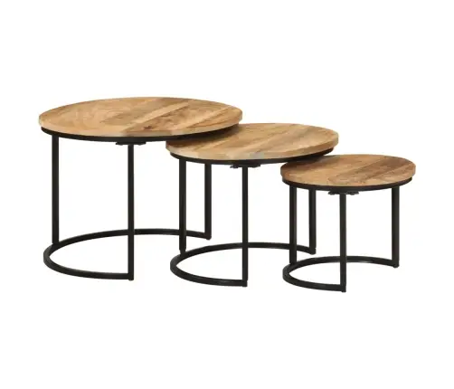 Galdiņi, 3 Gab., Sabīdāmi, Mango Masīvkoks Vidaxl