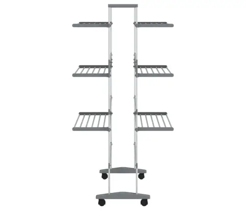 Ratastega Pesukuivatusrest, 89 X 64 X 129 cm Alumiinium