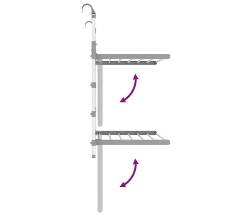 Pesukuivatusrest Rõdule, 54 X 25 X 42 cm Alumiinium