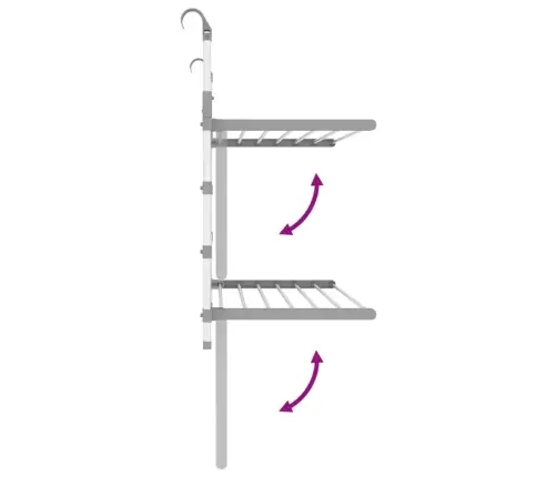 Pesukuivatusrest Rõdule, 89X25X(60-95) cm Alumiinium