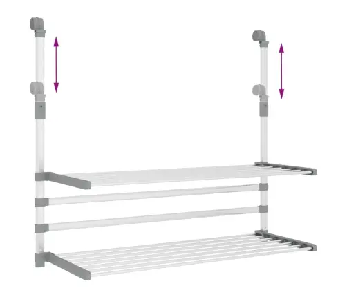 Pesukuivatusrest Rõdule, 89X25X(60-95) cm Alumiinium