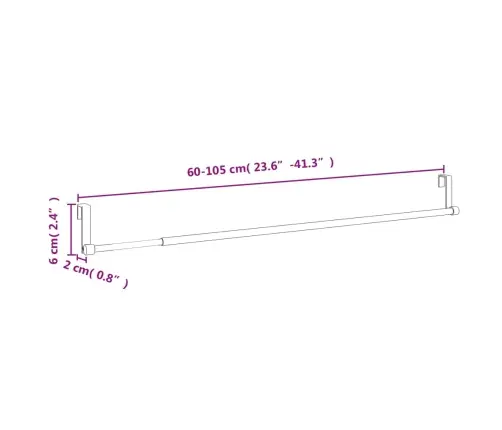 Aizkaru Stangas, 2 Gab., Balta, Sudrabaina, 60-105Cm, Alumīnijs Vidaxl