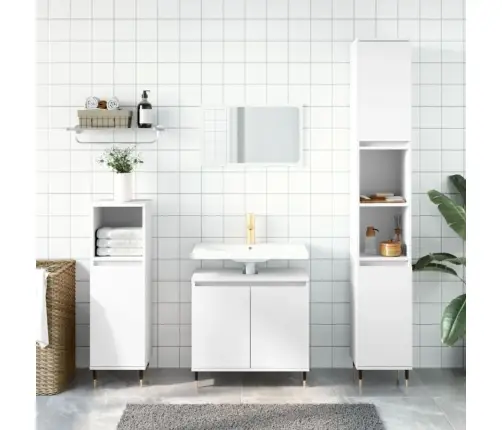 3-Daļīgs Vannasistabas Skapīšu Komplekts, Balts Vidaxl