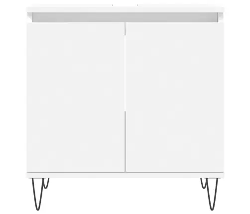 3-Osaline Vannitoakappide Komplekt, Valge, Tehispuit