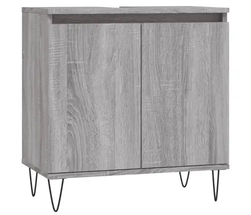 3-Daļīgs Vannasistabas Skapīšu Komplekts, Pelēka Ozolkoka Krāsa Vidaxl