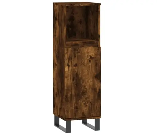 3-Osaline Vannitoakappide Komplekt, Suitsutatud Tamm, Tehispuit 3-Osaline Vannitoakappide Komplekt, Suitsutatud Tamm, Tehispuit