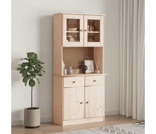 Kumode Alta, 77X35X165 Cm, Priedes Masīvkoks Vidaxl