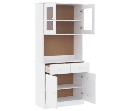 Kumode Alta, Balta, 77X35X165 Cm, Priedes Masīvkoks Vidaxl