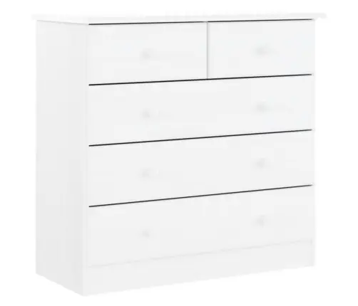 Komoda Alta, Balta, 77X35X165cm Pušies Masyvas