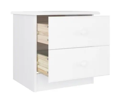 Naktsskapītis Alta, Balta, 41X35X41 Cm, Priedes Masīvkoks Vidaxl