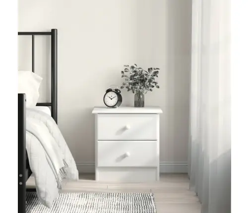 Naktsskapītis Alta, Balta, 41X35X41 Cm, Priedes Masīvkoks Vidaxl