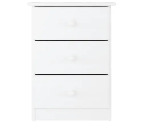 Naktsskapītis Alta, Balta, 41X35X55,5 Cm, Priedes Masīvkoks Vidaxl