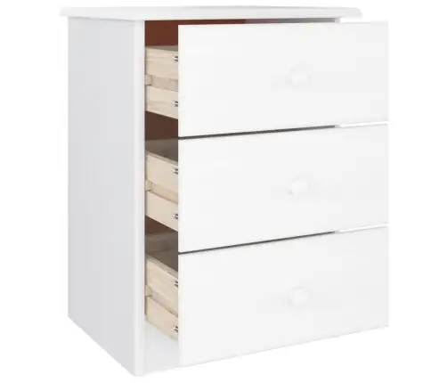 Naktsskapītis Alta, Balta, 41X35X55,5 Cm, Priedes Masīvkoks Vidaxl