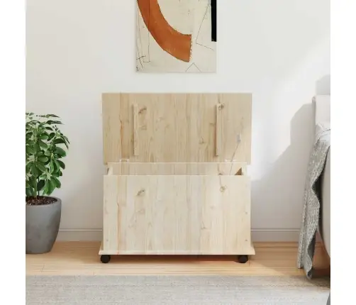 Lāde Ar Riteņiem Alta, 73X39,5X43 Cm, Masīvkoka Priede Vidaxl