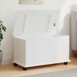 Lāde Ar Riteņiem Alta, Balta, 73X39,5X43 Cm, Priedes Masīvkoks Vidaxl
