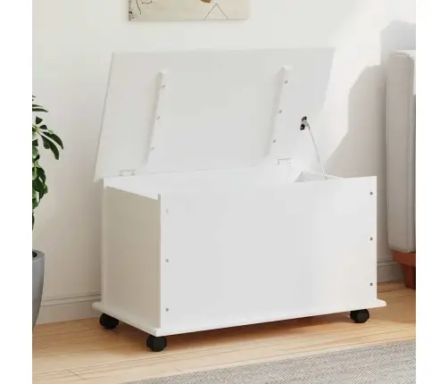 Lāde Ar Riteņiem Alta, Balta, 73X39,5X43 Cm, Priedes Masīvkoks Vidaxl