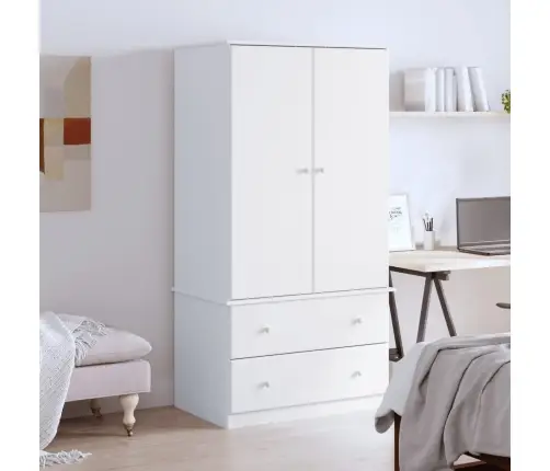 Skapis Alta, Balts, 90X55X170 Cm, Priedes Masīvkoks Vidaxl