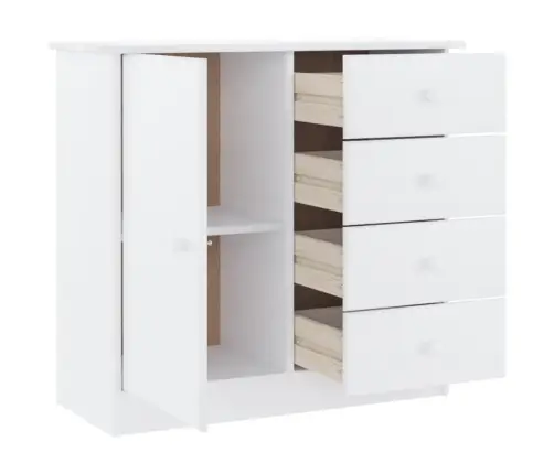 Kumode Alta, Balta, 77X35X73 Cm, Priedes Masīvkoks Vidaxl