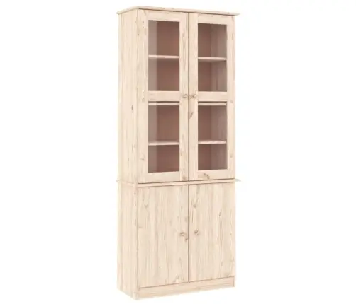 Skapis Ar Stikla Durvīm Alta, 77X35X186,5 Cm, Priede Vidaxl