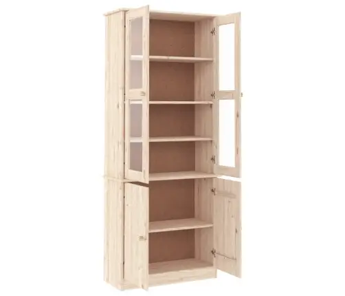 Skapis Ar Stikla Durvīm Alta, 77X35X186,5 Cm, Priede Vidaxl
