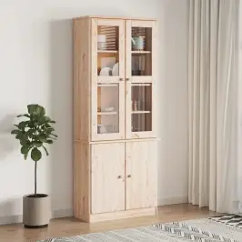 Skapis Ar Stikla Durvīm Alta, 77X35X186,5 Cm, Priede Vidaxl