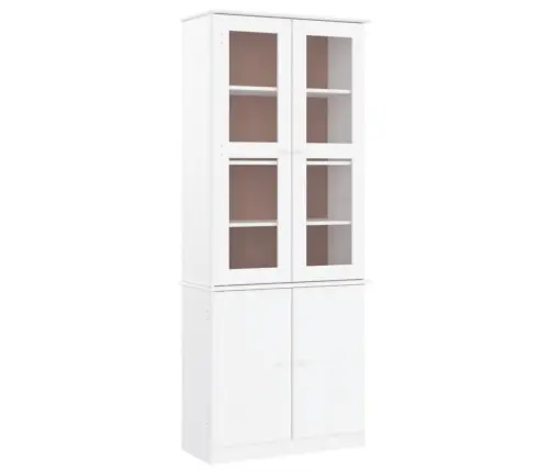 Skapis Ar Stikla Durvīm Alta, Balts, 77X35X186,5 Cm, Priede Vidaxl