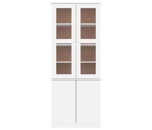 Skapis Ar Stikla Durvīm Alta, Balts, 77X35X186,5 Cm, Priede Vidaxl
