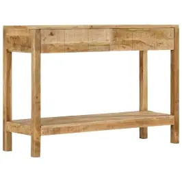 Konsoles Galdiņš Ar 2 Atvilktnēm, 110X35X75 Cm, Mango Masīvkoks Vidaxl