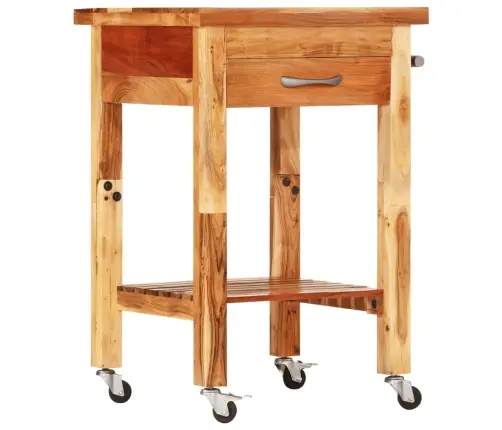 Virtuvės Vežimėlis, 55X55X89cm Akacijos Medienos Masyvas