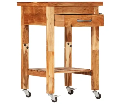 Virtuvės Vežimėlis, 55X55X89cm Akacijos Medienos Masyvas