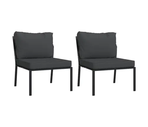 7-Daļīgs Dārza Atpūtas Mēbeļu Komplekts Ar Matračiem, Tērauds Vidaxl