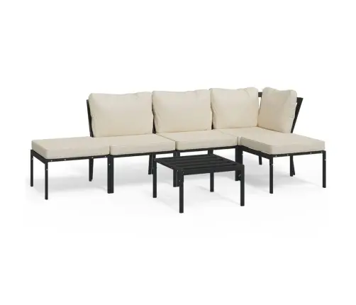 6-Daļīgs Dārza Atpūtas Mēbeļu Komplekts Ar Matračiem, Tērauds Vidaxl