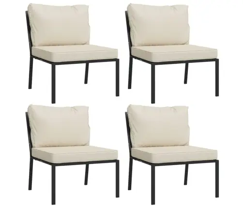 7-Daļīgs Dārza Atpūtas Mēbeļu Komplekts Ar Matračiem, Tērauds Vidaxl