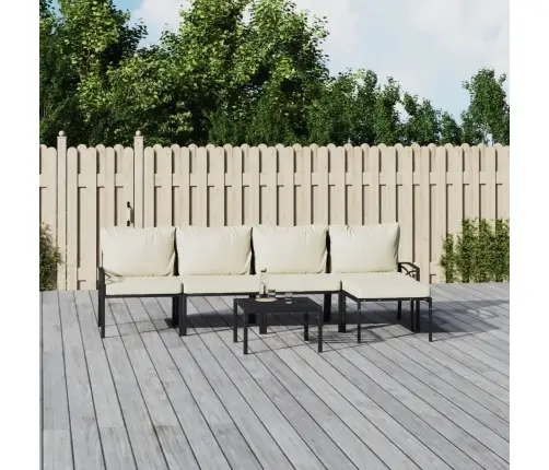 6-Daļīgs Dārza Atpūtas Mēbeļu Komplekts Ar Matračiem, Tērauds Vidaxl