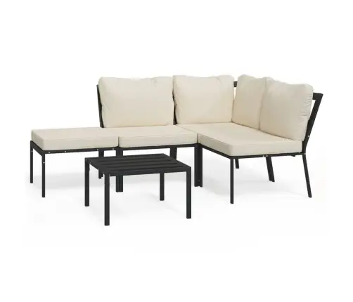 5-Daļīgs Dārza Atpūtas Mēbeļu Komplekts Ar Matračiem, Tērauds Vidaxl