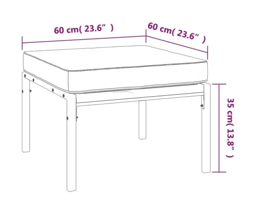 5-Daļīgs Dārza Atpūtas Mēbeļu Komplekts Ar Matračiem, Tērauds Vidaxl