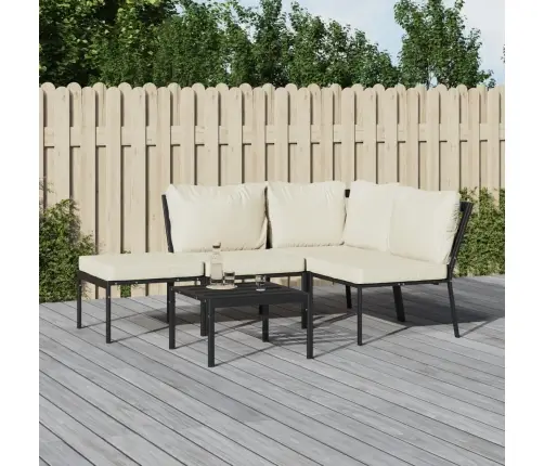 5-Daļīgs Dārza Atpūtas Mēbeļu Komplekts Ar Matračiem, Tērauds Vidaxl