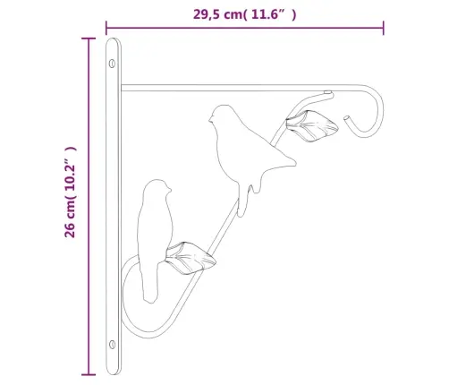 Rippkorvide Kinnitused Koos Taimepottidega 4 Tk, Must, Teras