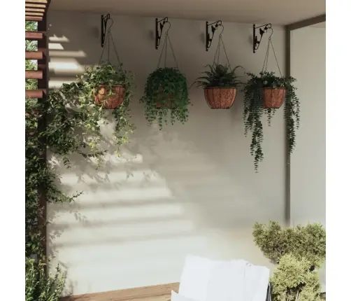 Rippkorvide Kinnitused Koos Taimepottidega 4 Tk, Must, Teras