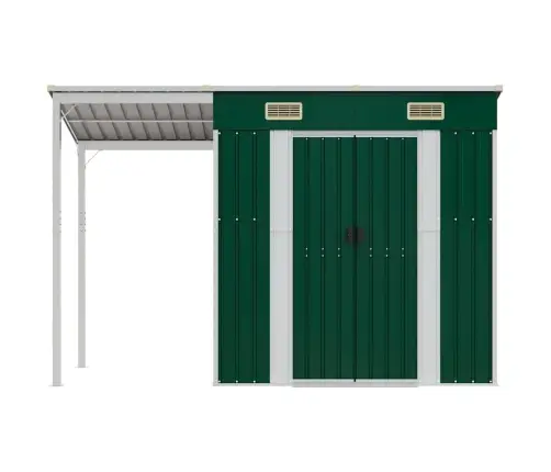 Dārza Šķūnis Ar Pagarinātu Jumtu, 277X107X181 Cm, Tērauds Vidaxl