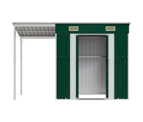 Dārza Šķūnis Ar Pagarinātu Jumtu, 277X107X181 Cm, Tērauds Vidaxl