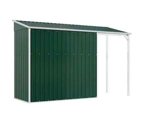 Dārza Šķūnis Ar Pagarinātu Jumtu, 277X107X181 Cm, Tērauds Vidaxl