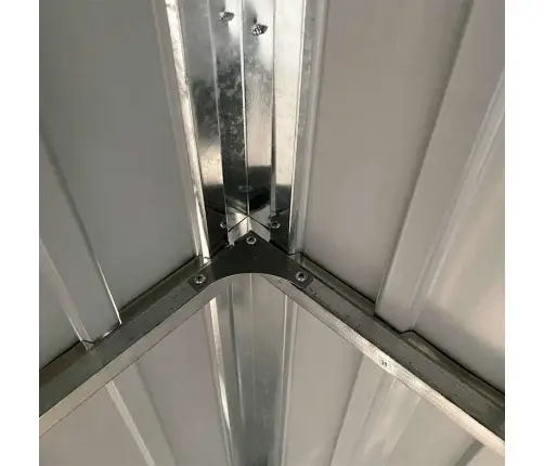 Sodo Sandėliukas Su Prailgintu Stogu, Šviesiai Pilkas, 277X107X181cm Plienas